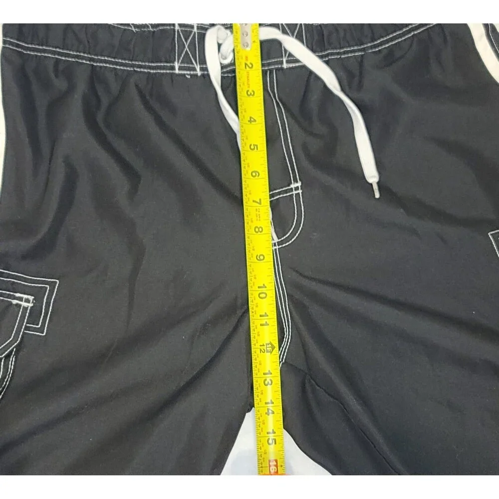 Ocean Pacific (OP) Men's Board Shorts Swim Trunks Black Cargo Size L (36-38)